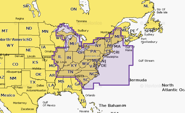 Navionics - U.S. East Map Card