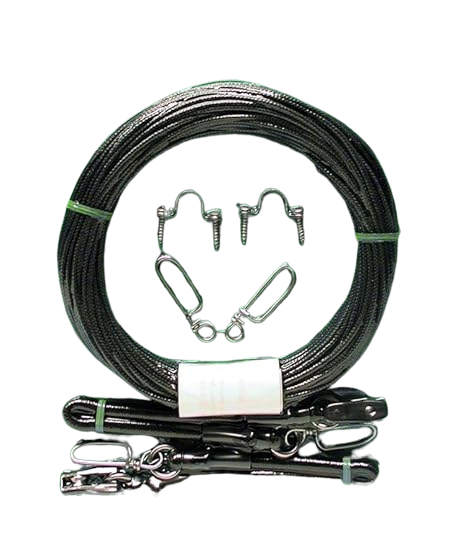 Malin Outrigger Rigging Kit No Release Clips, Clear Mono & White Cords