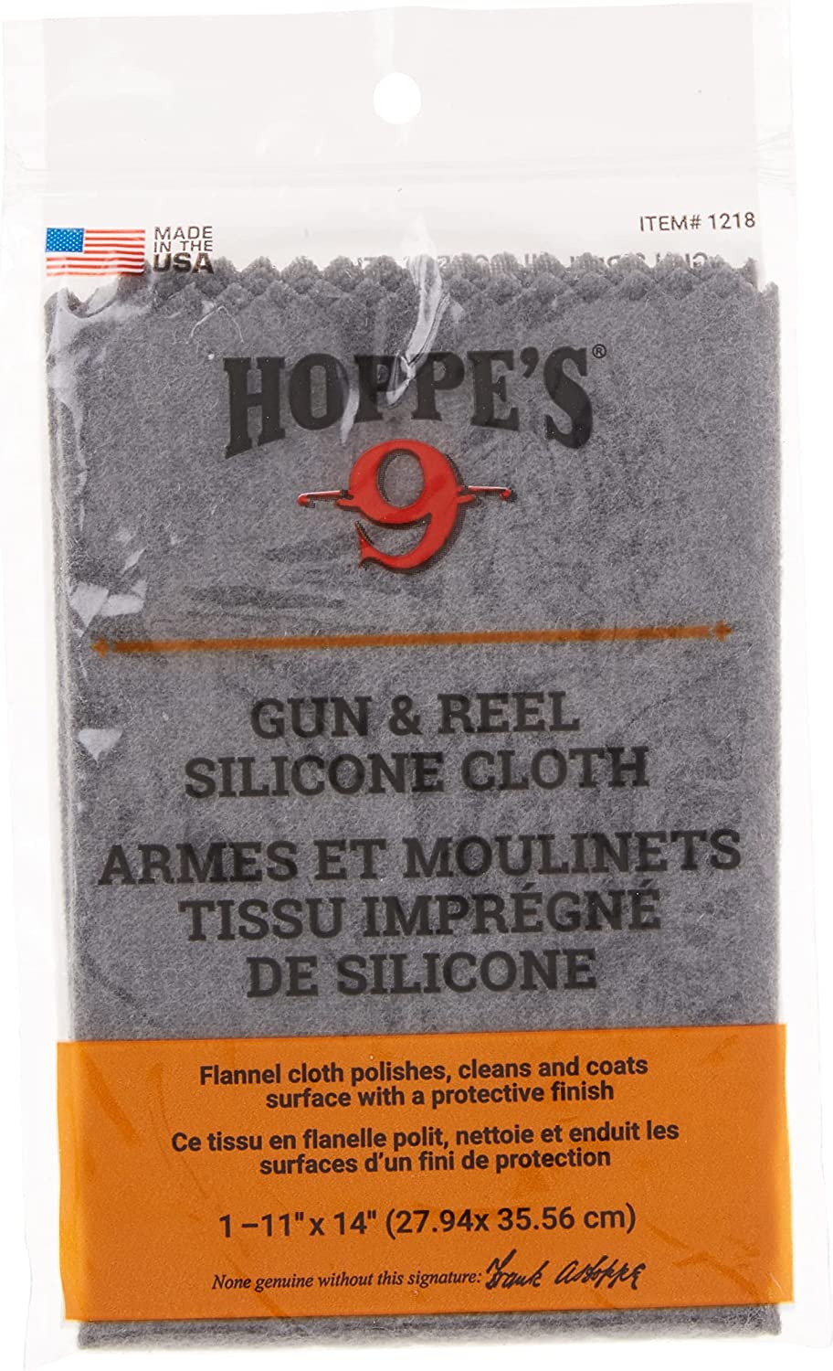 Hoppe's No. 9 Silicone Gun And Reel Cloth 1218 11" x 14"