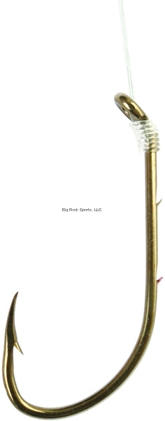 Eagle Claw Q139H-8 Snelled Baitholder Hooks - Size 8 Bronze, 6 Pack