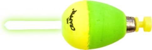 Mr. Crappie Flo Glo Lighted Bobbers 1 1/2" Pear Y/G 2Pk