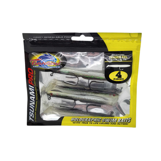 TSUNAMI 4" HOLO BLACK BACK TEASER EEL