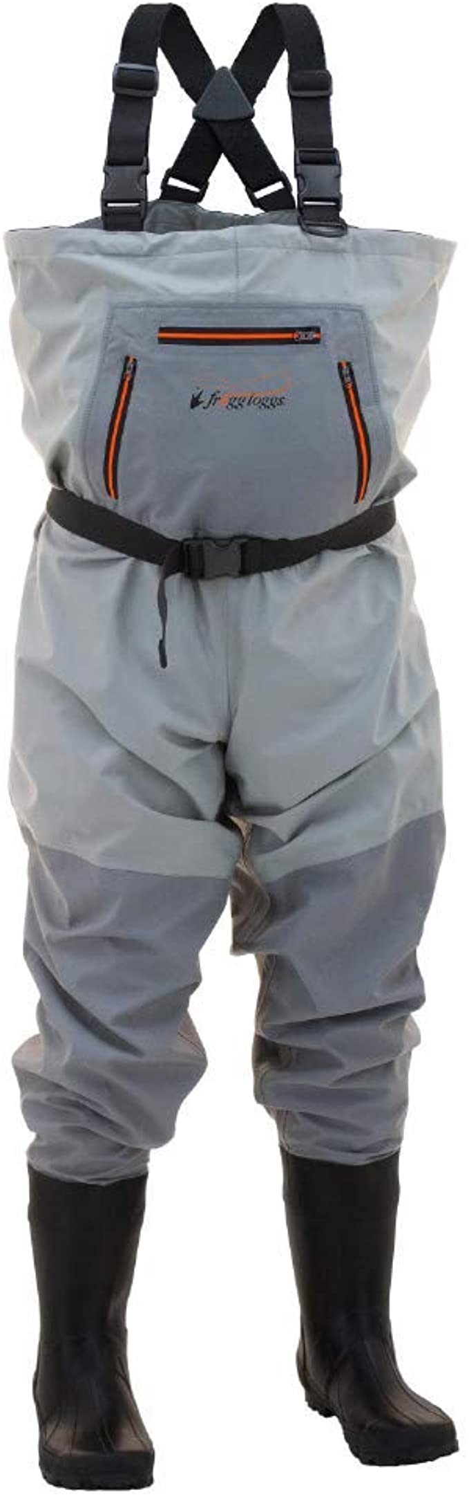 Frogg Toggs Men's Stout Hellbender Cleated Chest Wader, Slate/Gray