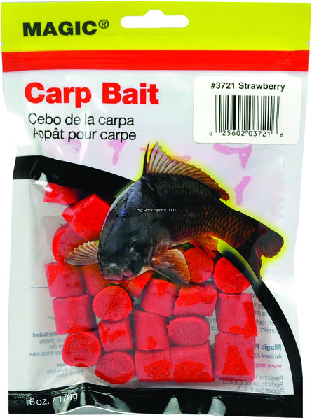 Magic Carp Bait, Preformed, 6oz Bag, Red/Strawberry
