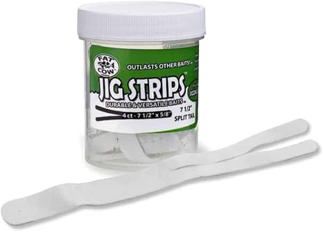 Fat Cow Fishing Jig Strips, Split Tail, 7 1/2" X 5/8"
