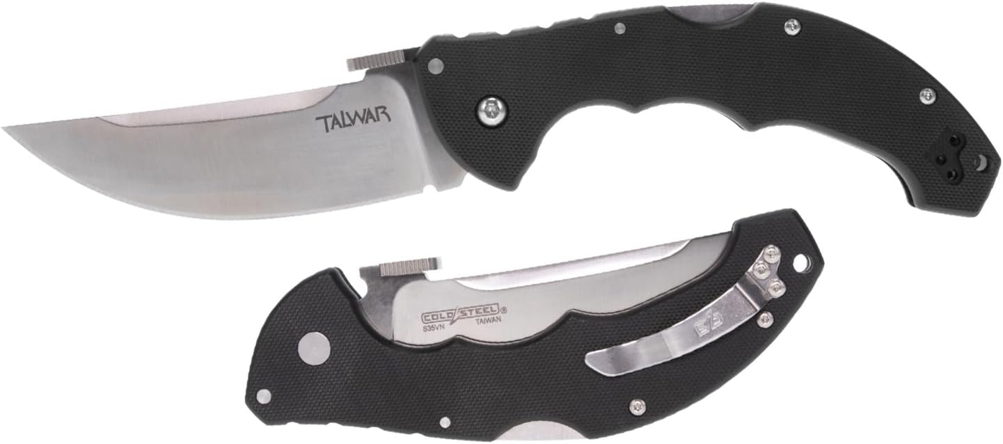 Cold Steel CS-21TTL Talwar Folding Knife, 4" Satin Blade, Tri-Ad Lock