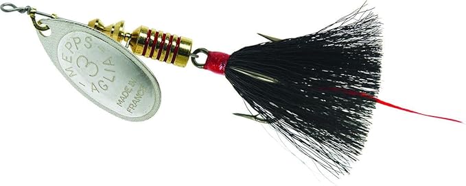 Mepps Aglia In-Line Spinner, 1/4 oz, Dressed Treble