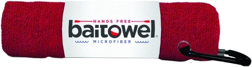 Baitowel Fishing Towel w/Clip Red