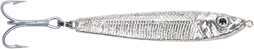 GOT-CHA Jigfish Lure, 4", 4 oz, 3/0 Treble Hook, Silver