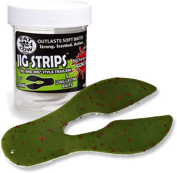 Fat Cow Jig Strips "Jig and Pig" Style Trailers 3" Craw 5 ct