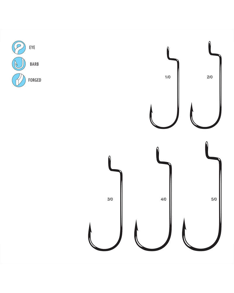 Gamakatsu Worm Hook 3/0 Round Bend Offset 25 Pk
