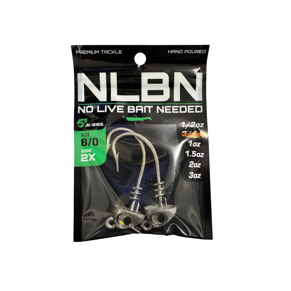 No Live Bait Needed 5" Jigheads