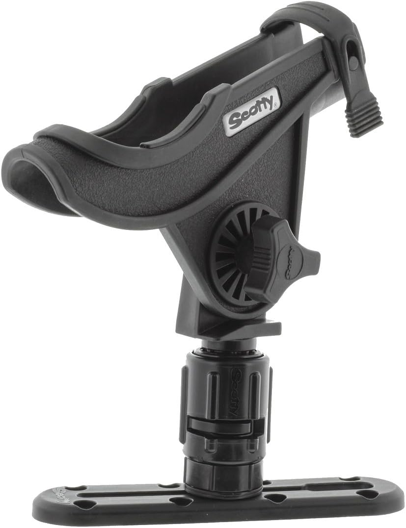 baitcaster rod case Scotty 0282-BK Baitcaster Rod Holder w/ Gearhead & Track, Black