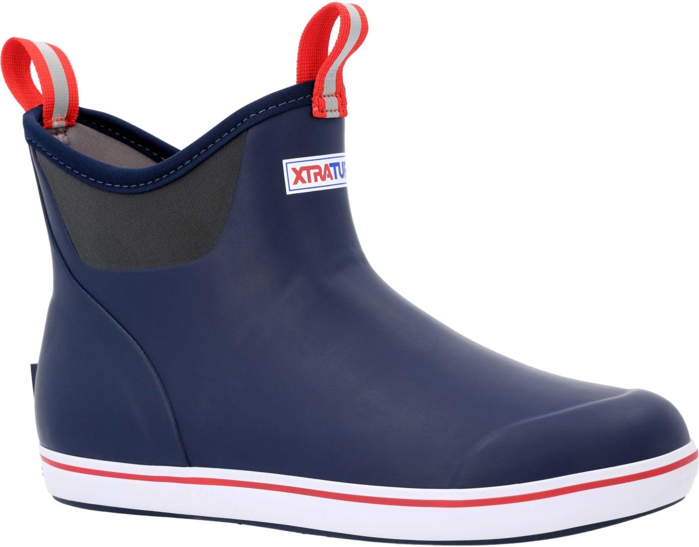 Xtratuf Full Rubber Deck Boot, Size 12, Navy/Red, 6