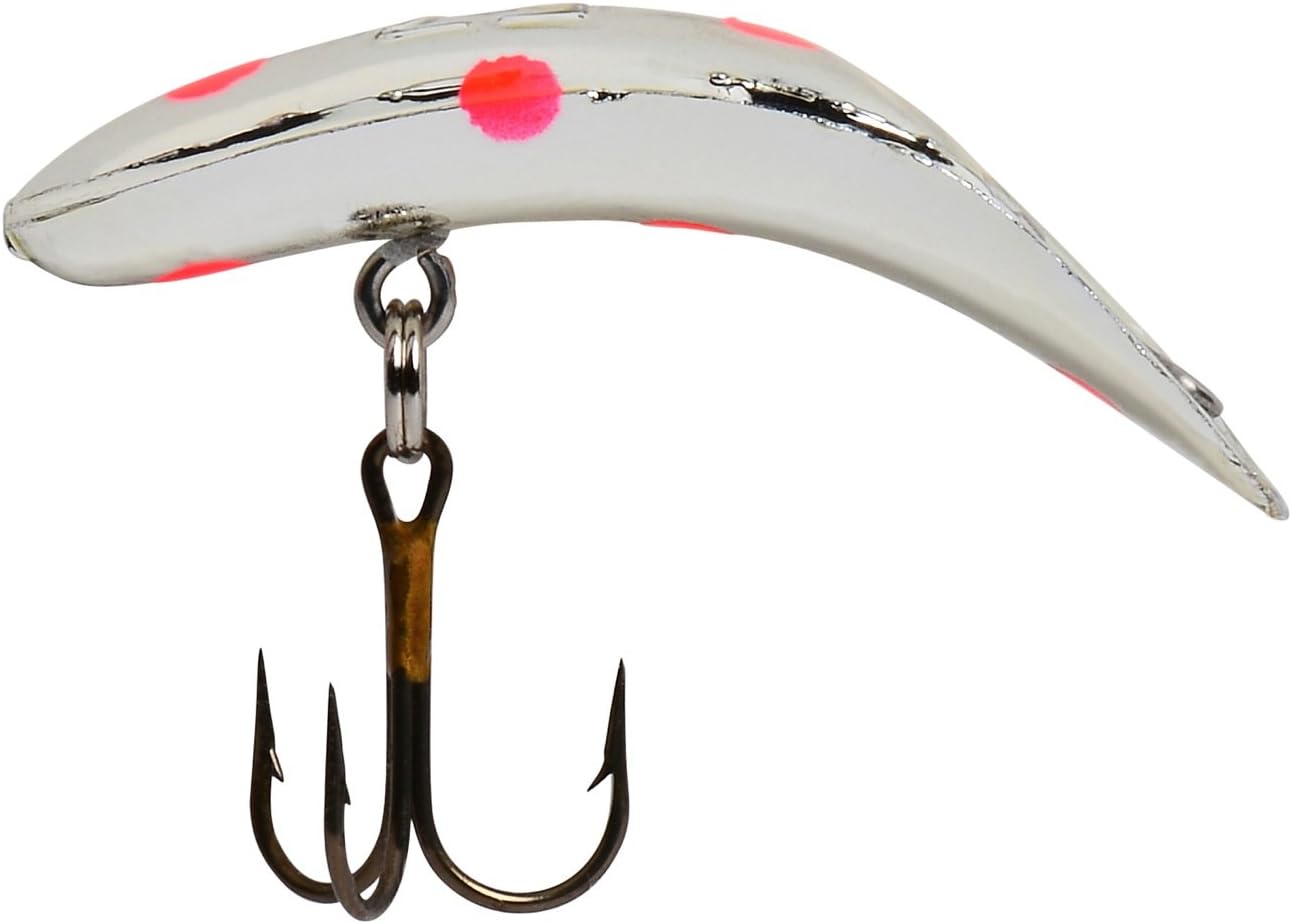 fishing flatfish lures Yakima Bait Flatfish Wiggling Plug, Metallic Silver Red Spot, 1 1/2"