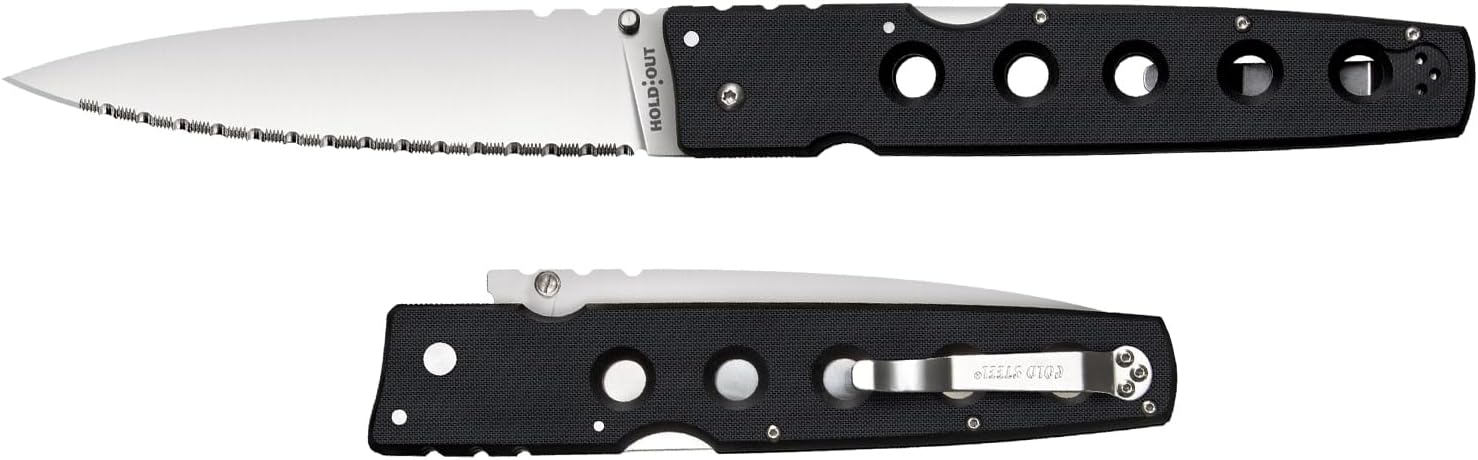 Cold Steel Hold Out Folding Kinfe, 6" Serrated Edge