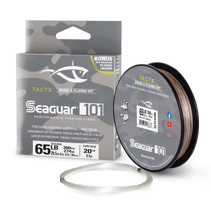 Seaguar 101 TactX Braid w/ Fluoro Leader 300yd 65lb