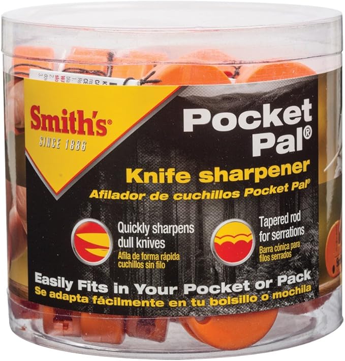 Smith's 50965 Pocket Pal Knife Sharpener-Hunter Orange-(12-Piece)