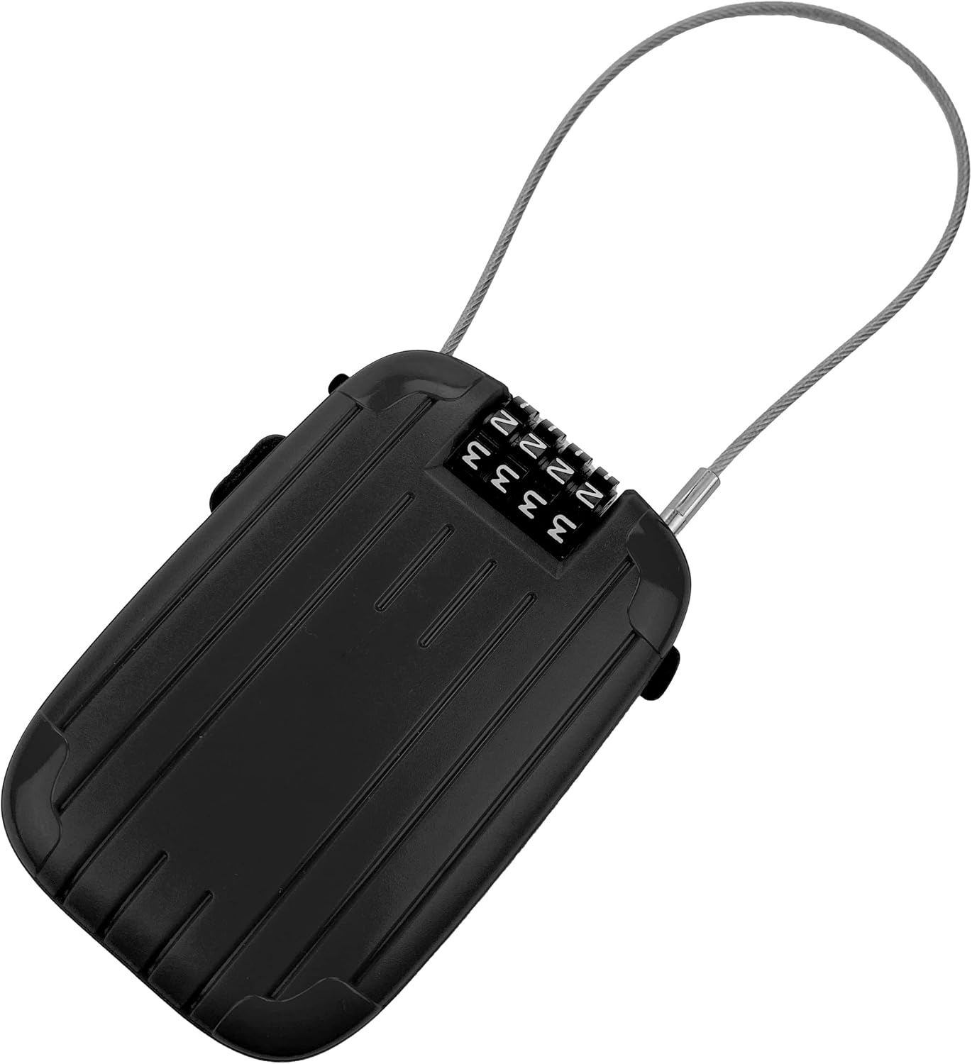 Propel Paddle Retractable Combination cable Lock, Black, 7'