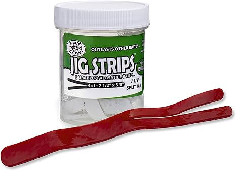 Fat Cow Fishing Jig Strips, Split Tail, 7 1/2" X 5/8"