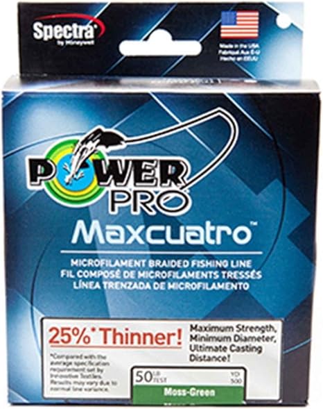 Power Pro Maxcuatro Braided Line (Moss Green/Hi Vis Yellow/White)