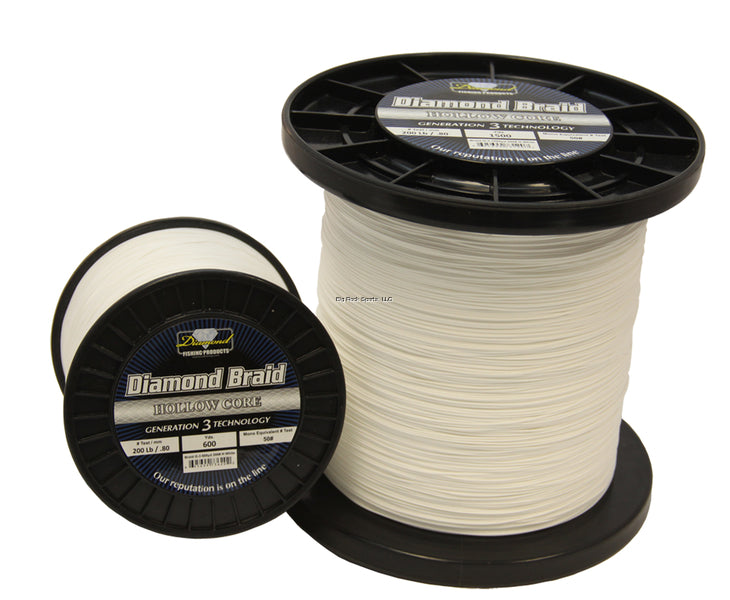 Momoi Diamond Gen 3 Braided Line - 200 Pounds 1500 Yards - Hollow Core -  Blue