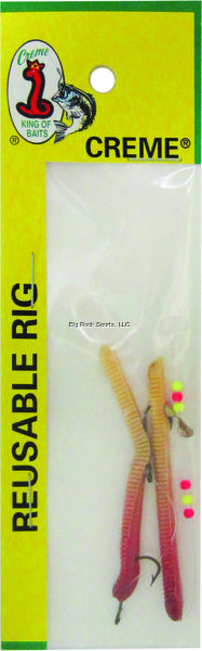 Creme Rigged Angle Worm, 2 1/4, Natural, 1/Rig and Spare (380782)