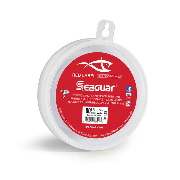 Seaguar Red Label Fluorocarbon Leader Material 80lb 25yd
