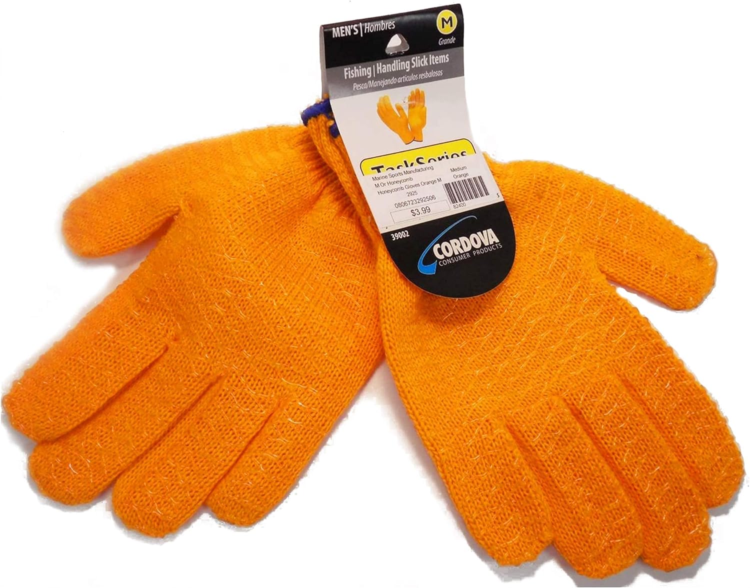 Marine Sports 2926 Glove Orange Gripper Honeycomb Gloves, Large