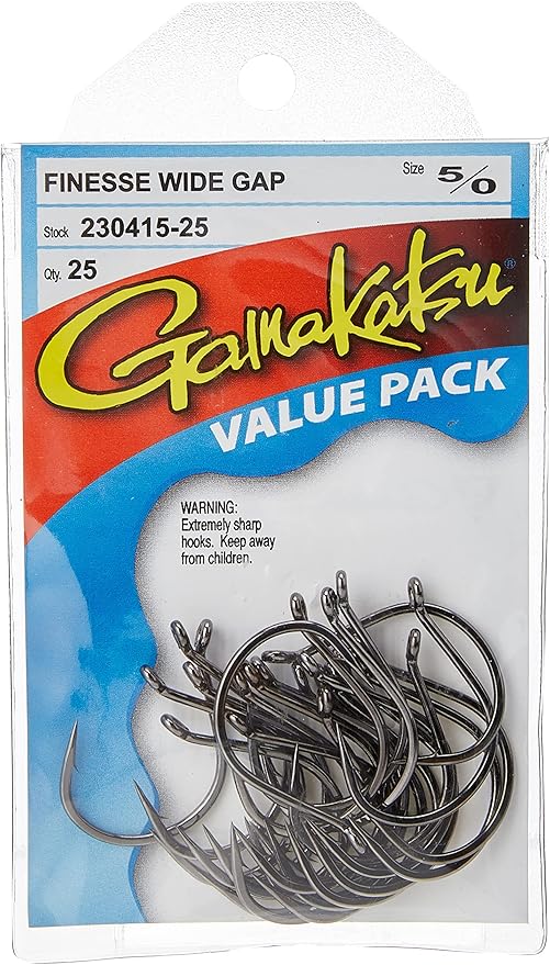 Gamakatsu Finesse Wide Gap Hook, Size 1, Needle Point