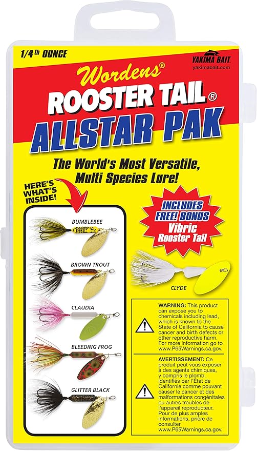 Wordens RTBX.212-S780 Rooster Tail Box Kit, Assort 6 pack, 1/4 OZ, BU