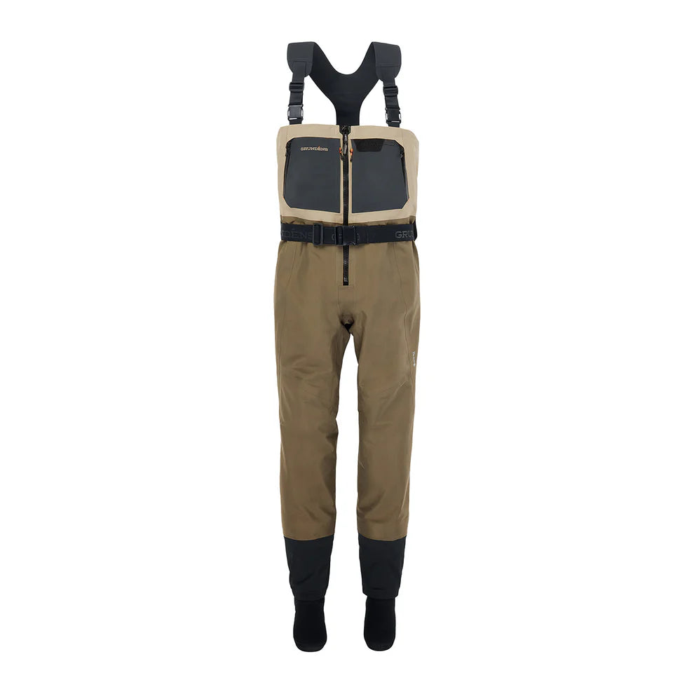 Grundens Men's Boundary Zip Stockingfoot Wader Stone/Otter