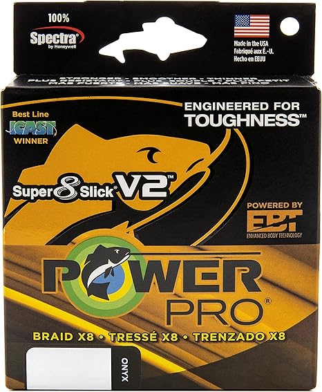 Power Pro Super Slick V2 8-Strand Braided Line Blue Green Hi-Vis Onyx 3000yd