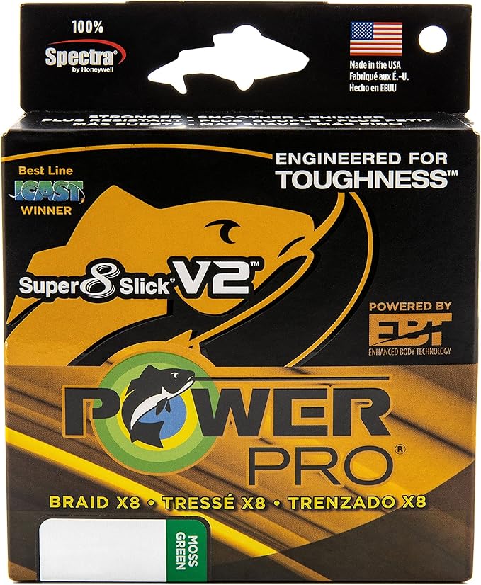 Power Pro Super Slick V2 8-Strand Braided Line Blue Green Hi-Vis Onyx 3000yd