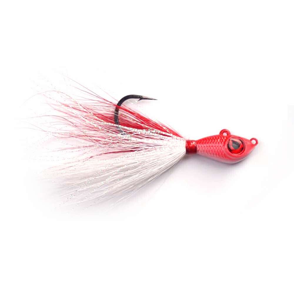 Mustad Big Eye Bucktail 6oz Red/White
