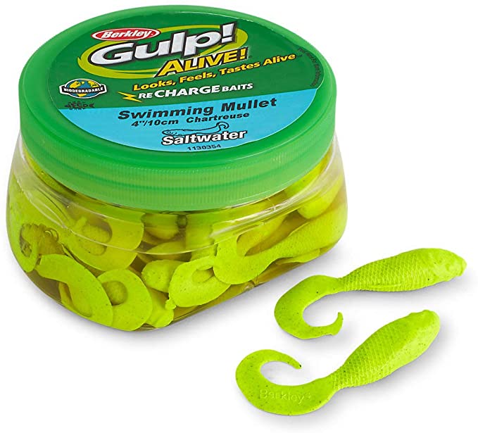 Berkley Gulp! Alive Saltwater Swimming Mullet (3"-6", Pint, Asst. Colo Berkley Gulp! Alive Saltwater Swimming Mullet (3"-6", Pint, Asst. Colo