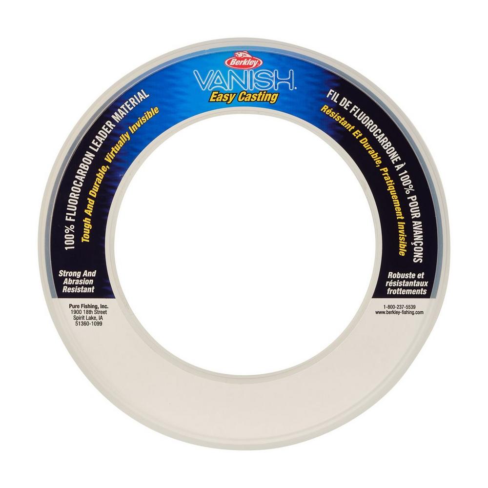 Berkley Vanish Fluorocarbon Leader Material Coil Clear 30 Yards