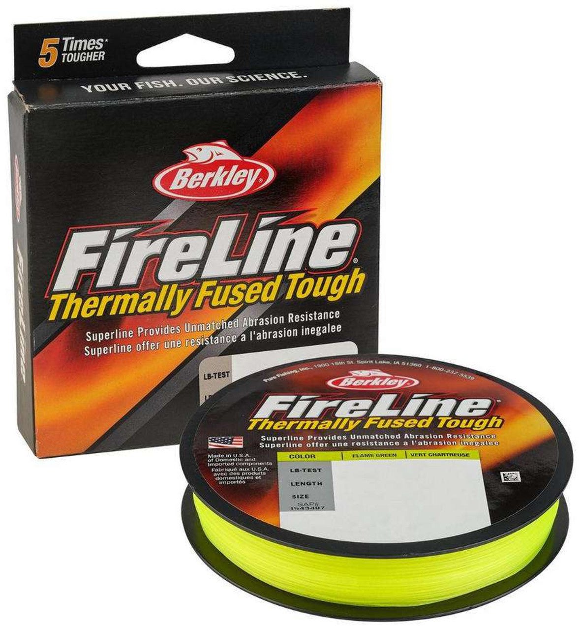 Berkley Fireline 8 Carrier Themally Fused Construction 6lb 3000yd Flame Green
