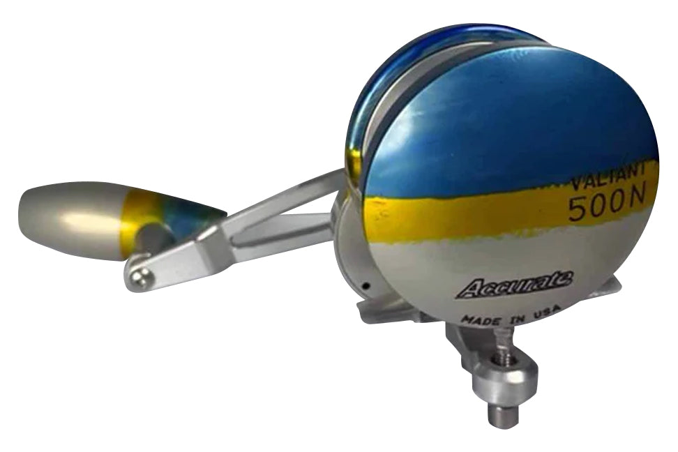 Accurate Boss Valiant Conventional Reel- 500 Narrow Slow Pitch Jig- Ye