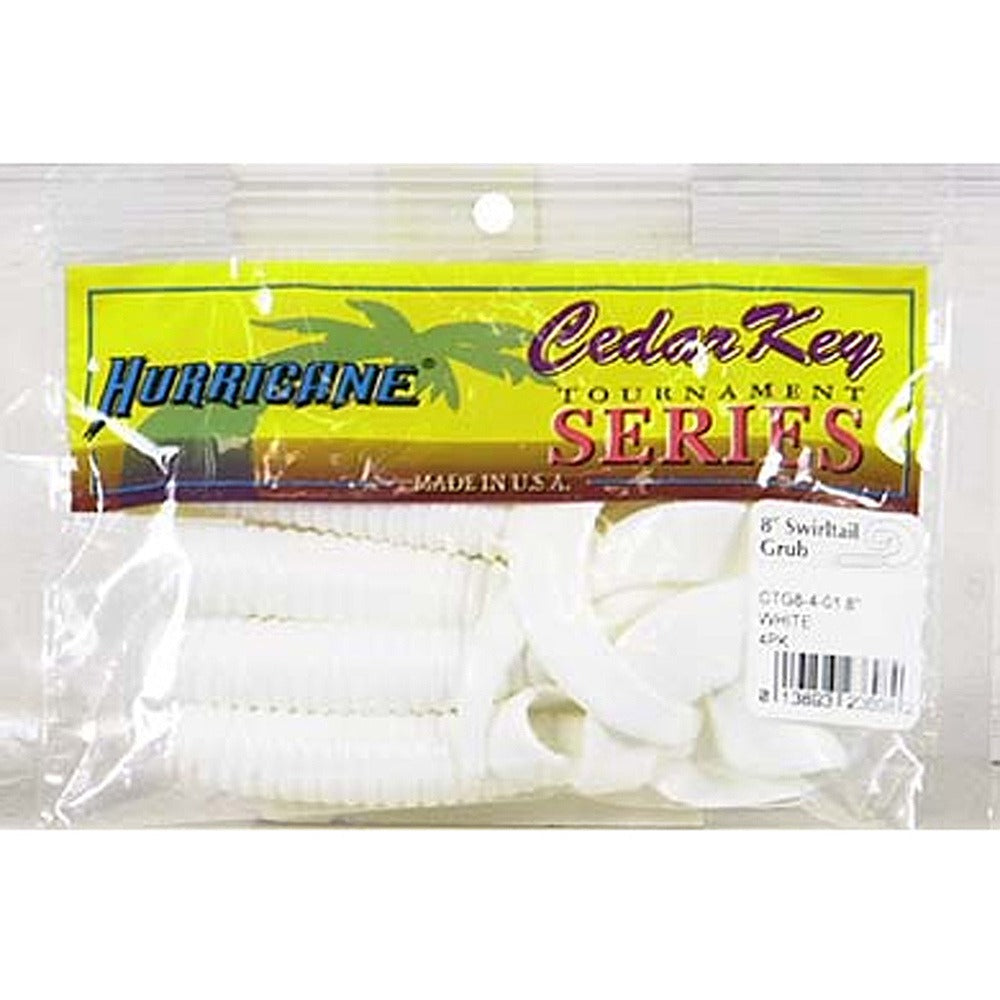 Hurricane Curltail Grub White, 8"