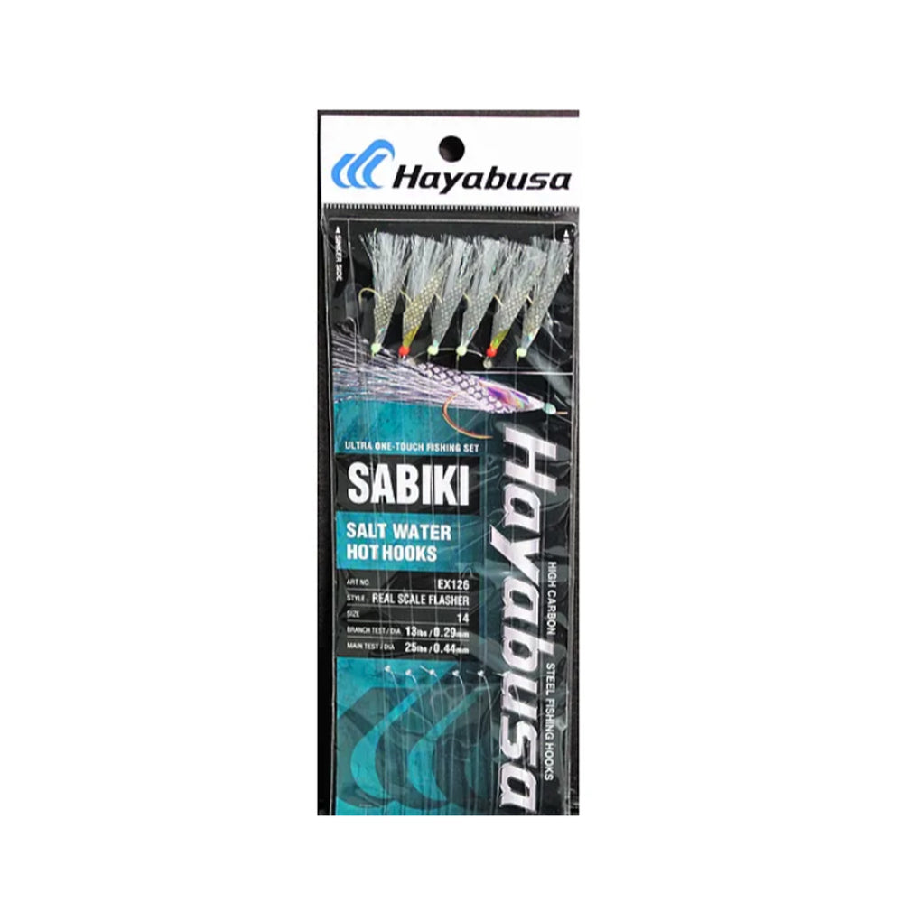 Sabiki Hayabusa UV Real Scale Flasher 6-Hook Size 14
