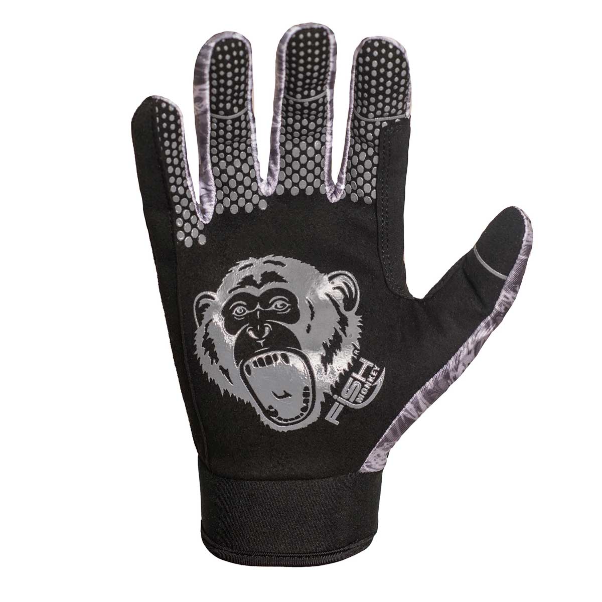 Fish Monkey Free Style Custom Fit Glove Grey Water Camo Large