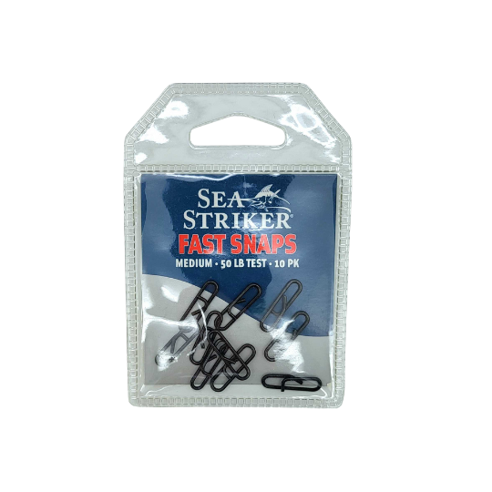 Sea Striker Stainless Fast Snap Medium Black 10pk 50lb