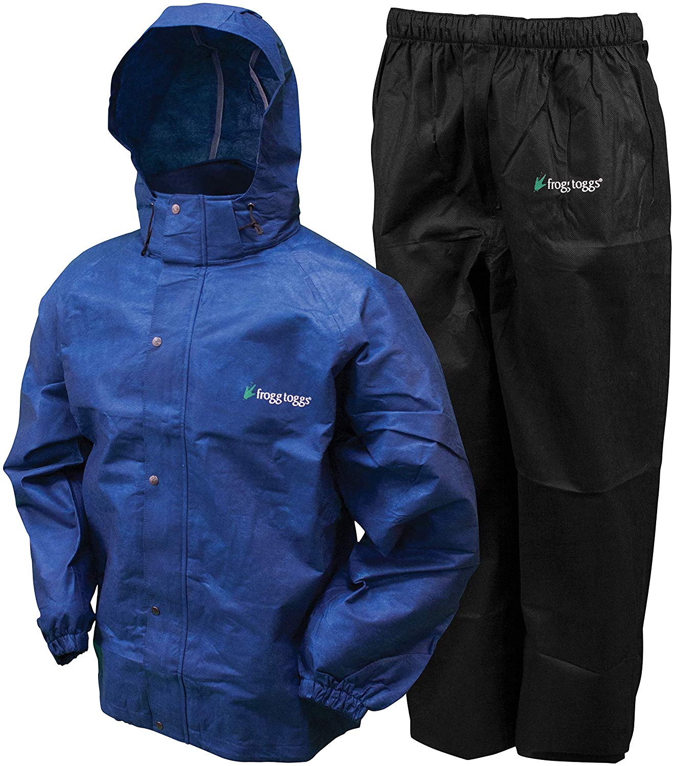 Frogg Toggs All Sport Rain Suit, Royal Blue Jacket/Black Pants, Size Small