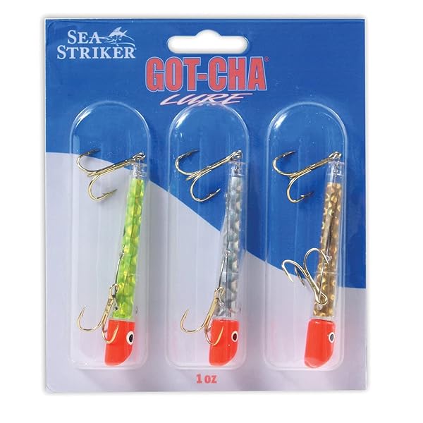 GOT-CHA Mylar Series Lure Kit, 3", 1 oz, Size 2 & 4 Hook, 3 Pack