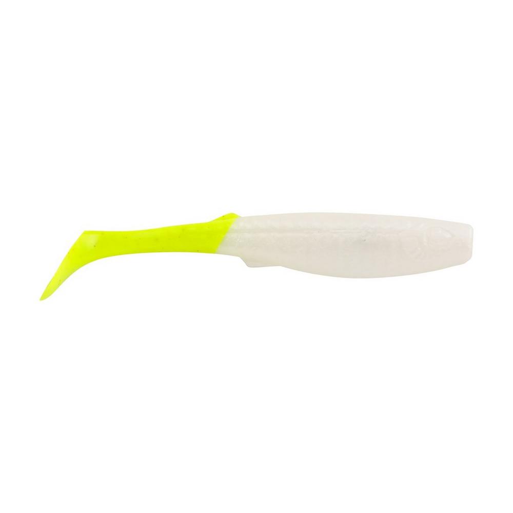 Berkley Gulp Paddleshad Life Like Bait Fish Profile, 5", Pearl White/Chartreuse