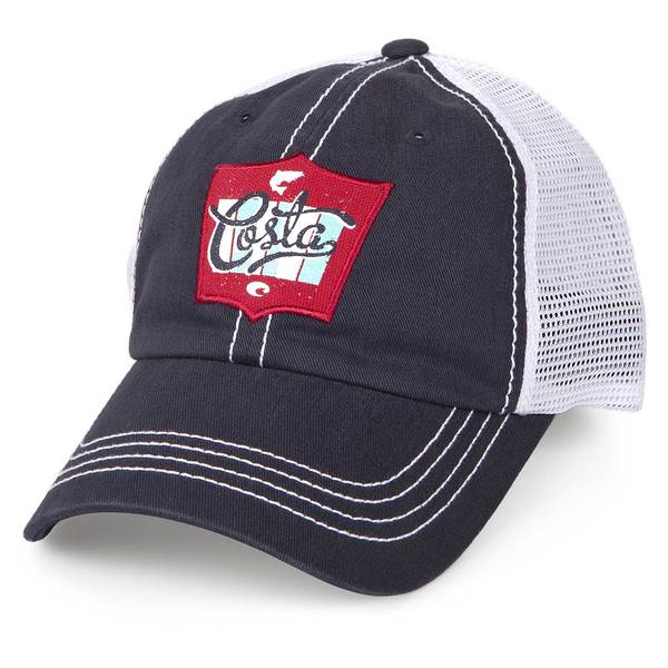 Costa Trucker Hat, Rodeo Navy Twill w/White Mesh