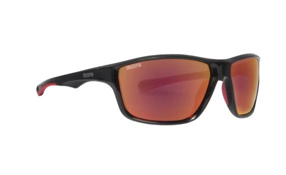 Calcutta Inlet Sunglasses Shiny Black Frame/Orange Fire Lens
