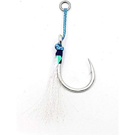Mustad Ocean Camo Assist Rig, Blue w/ Flash & Ring