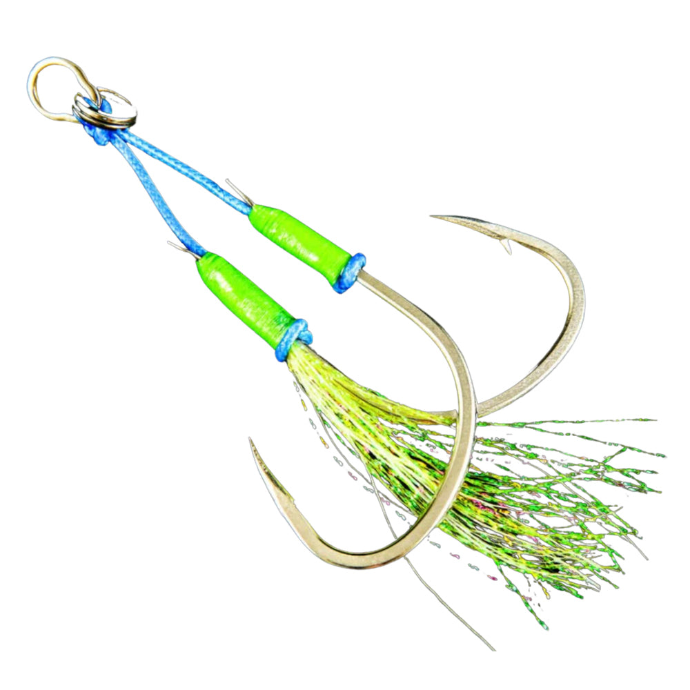 Jigging World Angel Twin Assist Hooks, Size 2/0, 150lb Test
